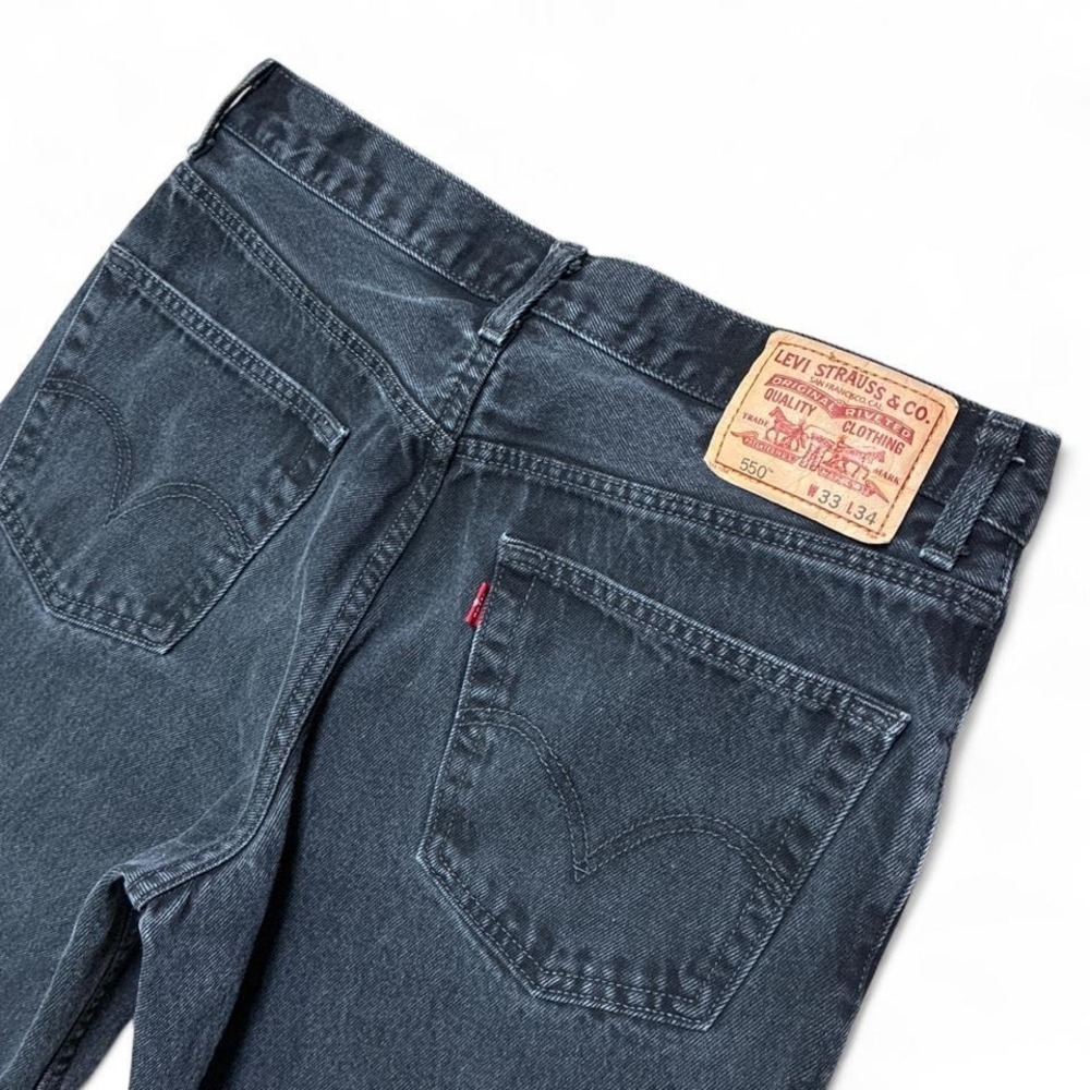Levi's 550 Relaxed Fit Washed Black Jeans Size 33x34 Baggy Skater Grunge Western